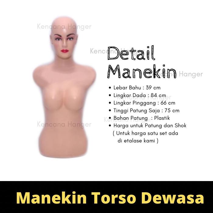 Gambar Paket Manekin Cewek Bodi Torso Botak + Kaki Besi - Tanpa Kaki Besi dari KENCANA HANGER_NEW undefined Tokopedia