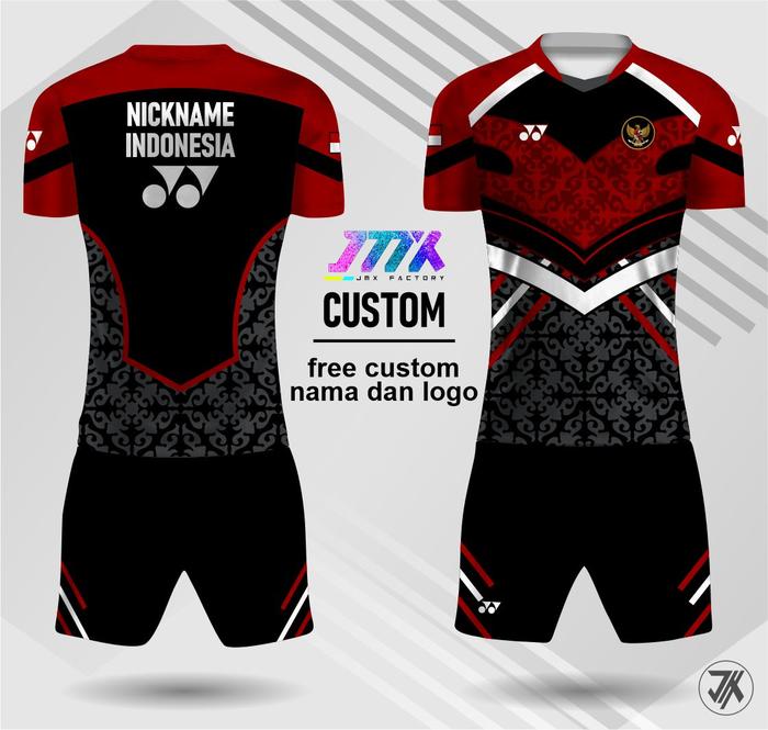 Gambar jersey badminton yonex setelan kaos badminton yonex merah putih custom - Hitam, XS dari jmxfactory undefined Tokopedia
