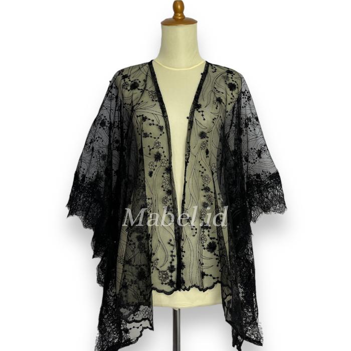 Gambar outer brukat modern cardigan - Hitam, Outer Brukat dari Mabel.id undefined Tokopedia