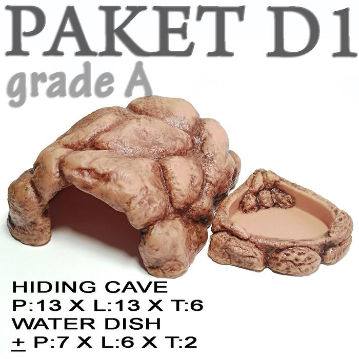 Gambar PAKET D1 GRADE A HIDING CAVE WATER DISH KURA KELOMANG GECKO REPTILE - PAKET D1 dari reptile store id undefined Tokopedia