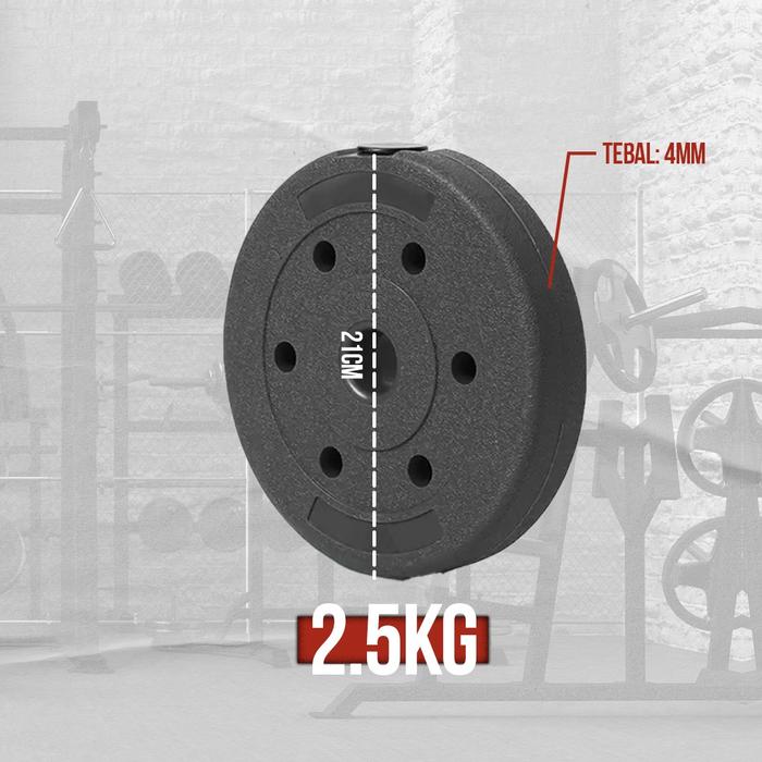 Gambar BODYMASTER Plate beban PVC A018 Barbell Piringan Beban Dumbell Rubber - 2.5kg/3cm dari Ototpro Surabaya undefined Tokopedia