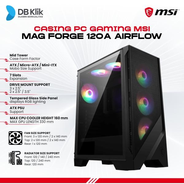 Gambar Casing PC Gaming MSI Forge 120A Airflow dari DBKlik Indonesia undefined Tokopedia