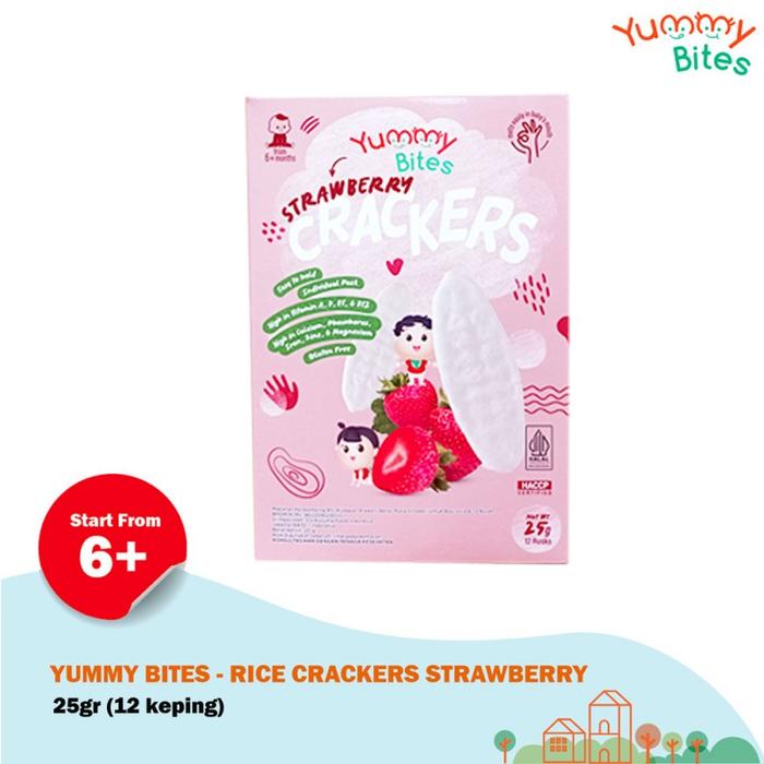 Gambar YUMMY BITES RICE CRACKER BABY FROM 6M+ 25G/50G - STRAWBERRY 25GR dari LESTARI BABY KIDS undefined Tokopedia