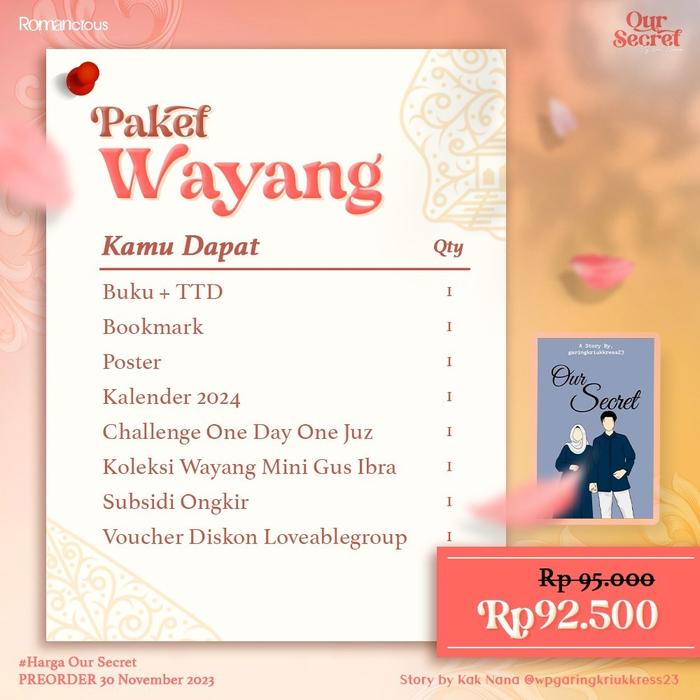 Gambar Preorder  Buku Our Secret - Kak Nana - Romancious - Bumifiksi - wayang dari BumifiksiJogjakarta undefined Tokopedia