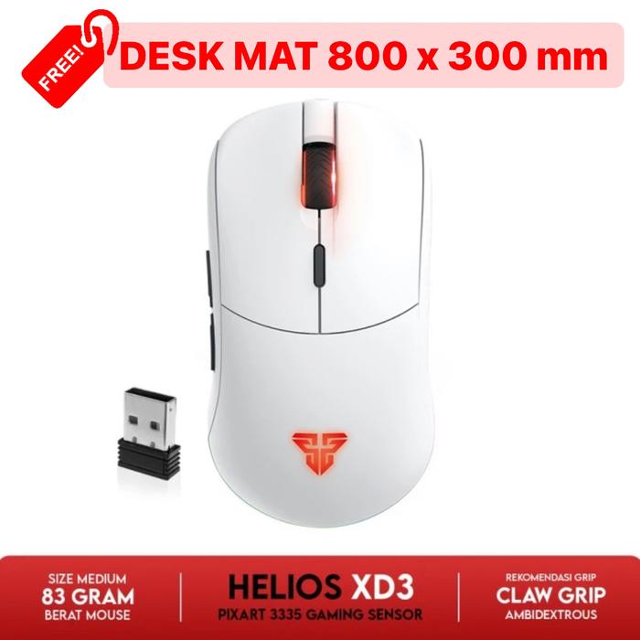 Gambar Fantech Helios XD3 Pro Wireless RGB Macro Gaming Mouse Rechargeable - Putih dari Click & Go Tokopedia undefined Tokopedia