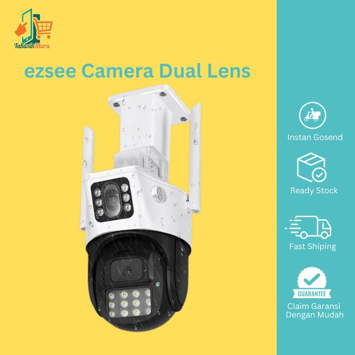 Camera Dual Lens PTZ WIFI 4MP CCTV Outdoor, Kamera Only