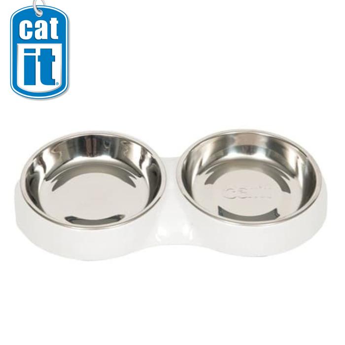 Gambar Tempat Makan Kucing Double Catit Feeding Double Dish White dari SUPPLIER EXOTERRA, CATIT, FLUVAL undefined Tokopedia