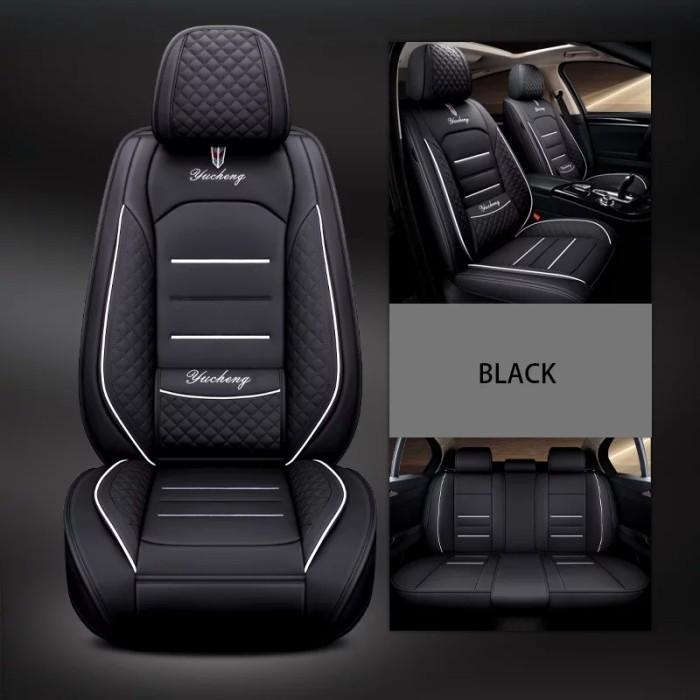 Gambar sarung jok mobil Rush dan terios 2018-2022 full seat jok 3 baris - hitam putih dari CARVIROJOK undefined Tokopedia