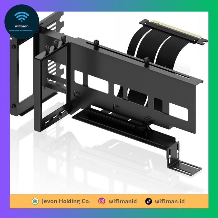 Gambar EZDIY Vertical GPU Mount ARGB PCIe Gen 4.0 VGA RTX Gen4 RGB Universal - Black dari Jevon Holding Co by Wifiman undefined Tokopedia