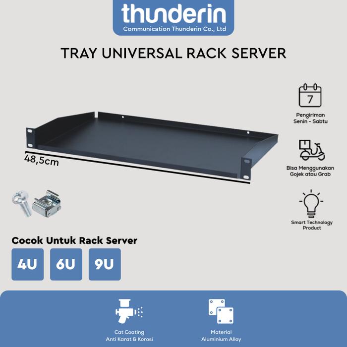 Gambar Tray Tatakan Rack Server || Wallmount Rack Server Universal - 1 U dari Thunderin undefined Tokopedia