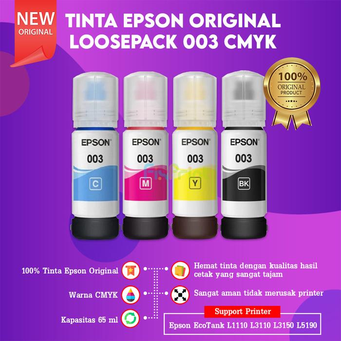 Gambar Tinta Epson 003 Original Refill Printer L1210 L1250 L3110 L3210 L3250 8787 - Ori Loose Pack, Cyan dari FixPrint Indonesia undefined Tokopedia