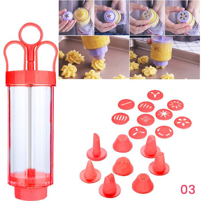 Gambar Hayylife Mounting Gun-Gun Cookie peralatan plastik untuk kue mentega, - Merah dari hayylife undefined Tokopedia