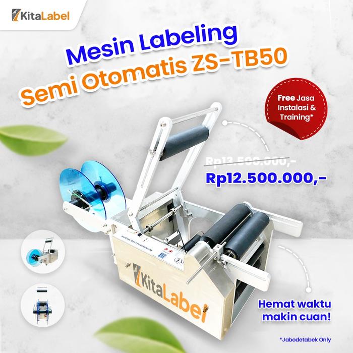 Gambar Mesin Labeling Semi Otomatis ZS-TB50, Mesin Label Botol Sticker dari kitalabel undefined Tokopedia