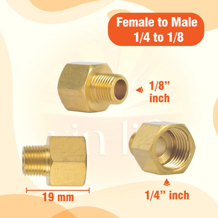 Gambar Sok Kran Sock Keran Fitting Pipa Sambungan Drat Kran 1/2 in kombinasi - ADAPTFM1/4-1/8 dari XIN LIFA undefined Tokopedia