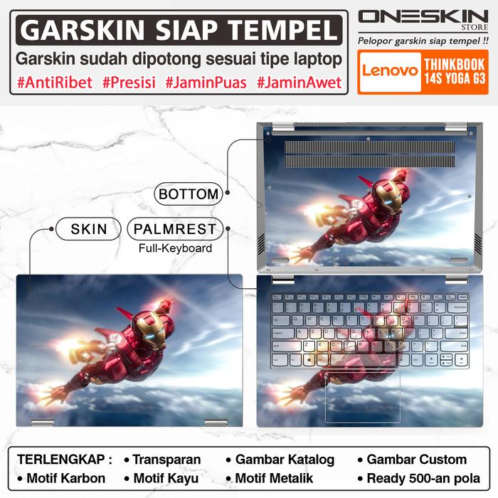 Gambar Precut Garskin Sticker Laptop Skin Perfect Fit Kompatibel untuk Lenovo ThinkBook 14s Yoga G3 IRU Gen 3 Gambar Fullbody Karbon - Full Body dari Oneskin Store Indonesia undefined Tokopedia