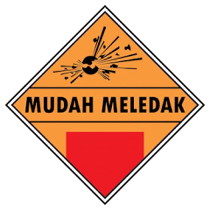 Gambar Stiker Label Simbol Limbah B3 Bahan Berbahaya dan Beracun 15 x 15 cm - - MUDAH MELEDAK dari latu percetakan undefined Tokopedia