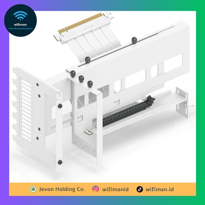 Gambar EZDIY Vertical GPU Mount ARGB PCIe Gen 4.0 VGA RTX Gen4 RGB Universal - White dari Jevon Holding Co by Wifiman undefined Tokopedia