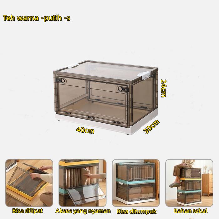 Gambar Storage Box Lipat Container Box Multi-Spesifikasi kotak plastik - Putih S-27L dari storage box organizer undefined Tokopedia