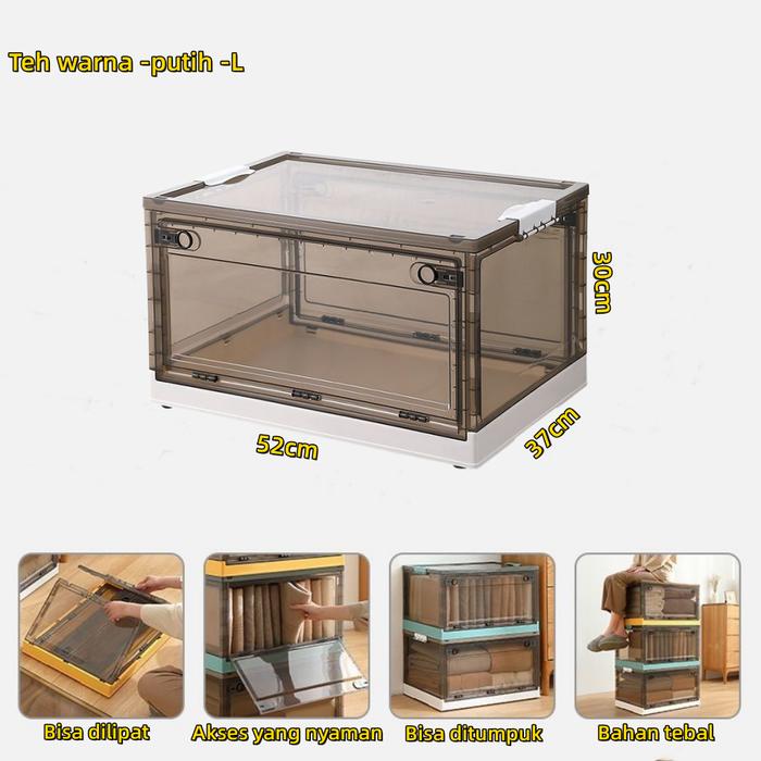 Gambar Storage Box Lipat Container Box Multi-Spesifikasi kotak plastik - Putih L-56L dari storage box organizer undefined Tokopedia