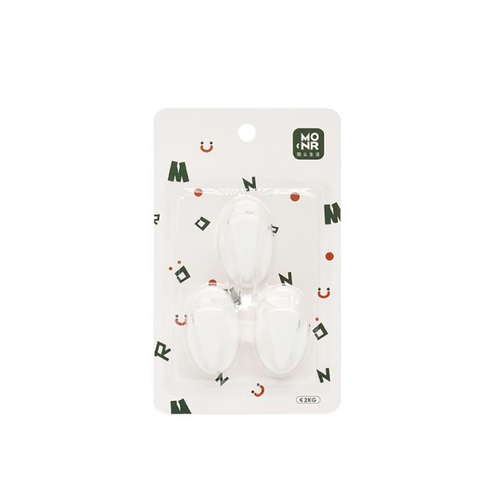 Gambar OHSOME MONR Strip Oval Hook Gantungan Baju Tempel Dinding ABS Medium - Oval White dari OHSOME Homeliving Kab. Bekasi Tokopedia