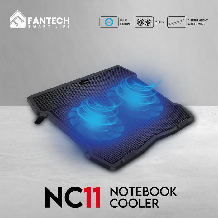 Gambar Fantech NC12 Dual Fan Blue LED Phone Holder Notebook Cooler Coolingpad - NC11 dari Limitless Computer undefined Tokopedia