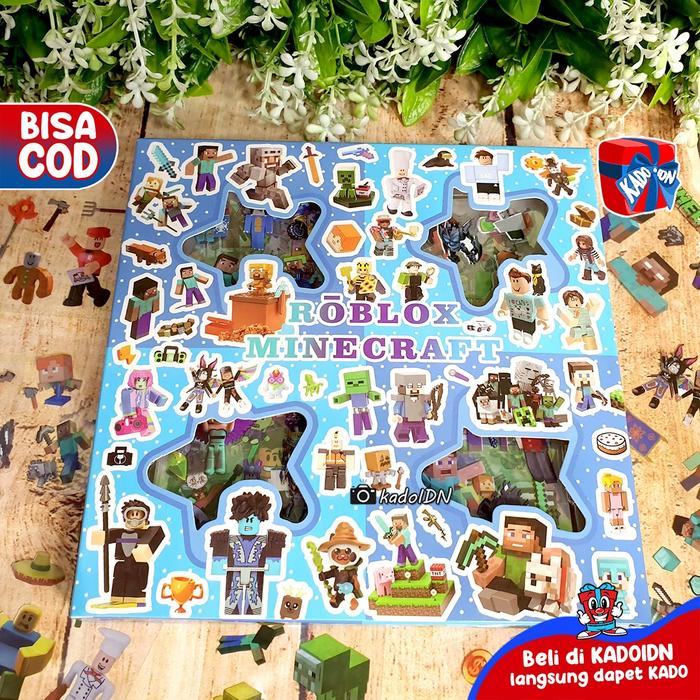 Gambar Sticker Mixue & Minecraft 100 Lembar PET - Minecraft Blue dari kadokadoidn undefined Tokopedia