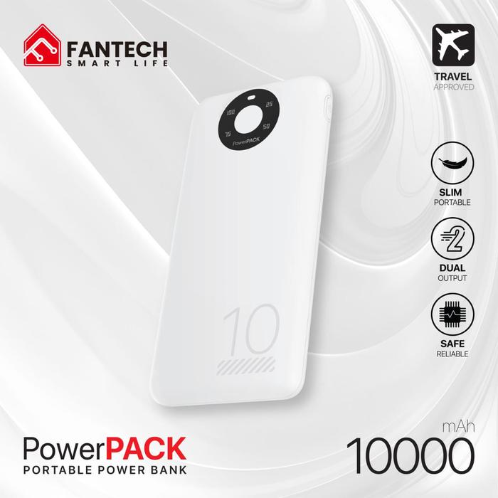 Gambar Fantech S1 Power Bank 10000 mAh Slim Portable Dual Output High Speed Powerbank dengan Indikator Baterai dan Proteksi Over Charge - Putih dari Click & Go Tokopedia undefined Tokopedia
