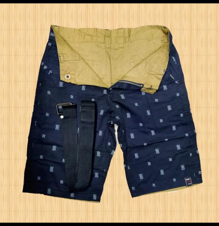 Gambar celana pendek pria bawang cheng bolak balik import plus ikat pinggang - Biru, 32 dari Ra9fashion undefined Tokopedia