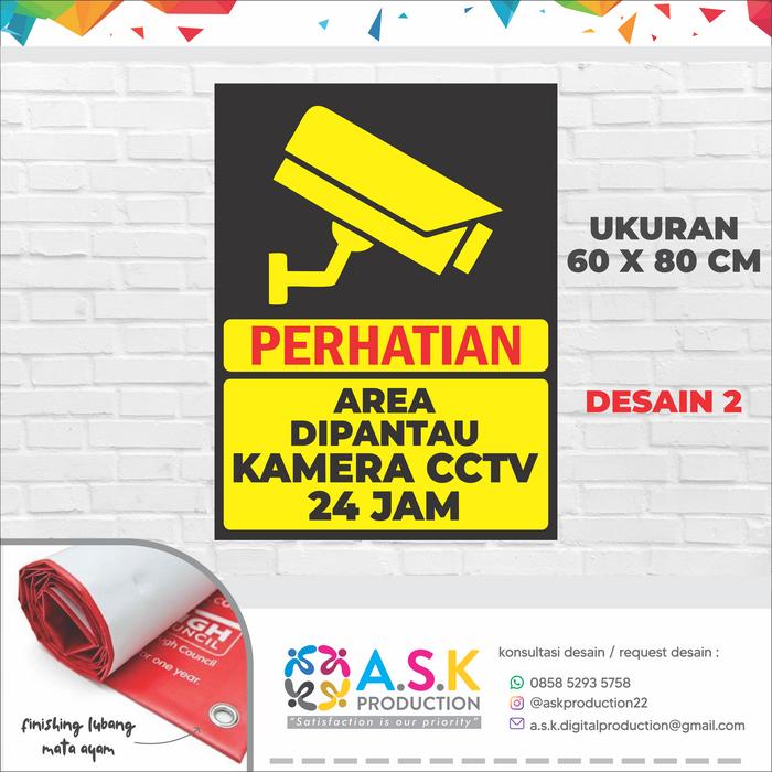 Gambar Banner cctv 24 jam, Spanduk Area Ini Dalam Pengawasan CCTV - Desain 2, Flexi Korea dari ASK PRODUCTION undefined Tokopedia