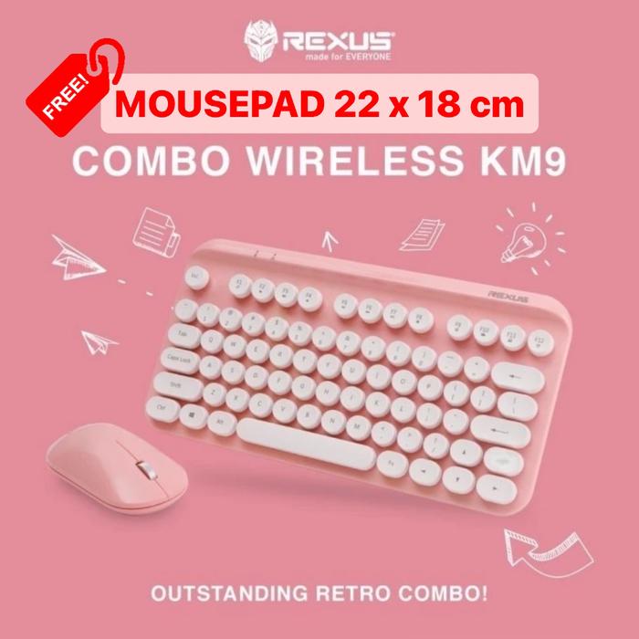 Gambar Rexus KM9 Combo Wireless Keyboard Mouse Tanpa Kabel Computer Pc - Merah Muda dari Click & Go Tokopedia undefined Tokopedia
