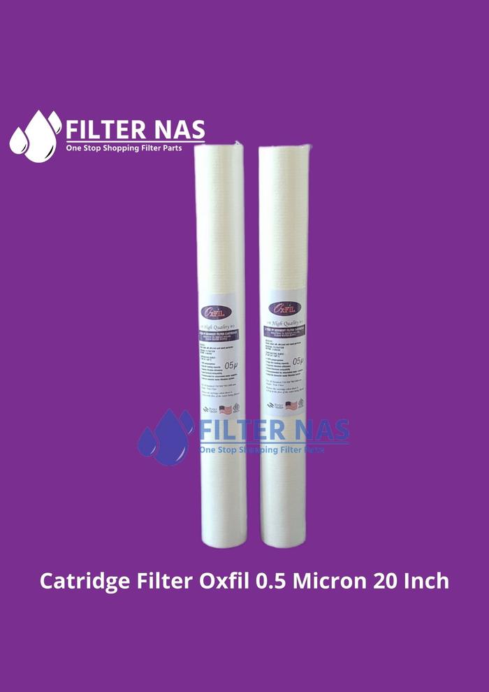 Gambar Cartridge filter air / Water filter 20'' Oxfil 0,1 micron / 0.5 m - 0.5 Micron dari FILTER NAS undefined Tokopedia