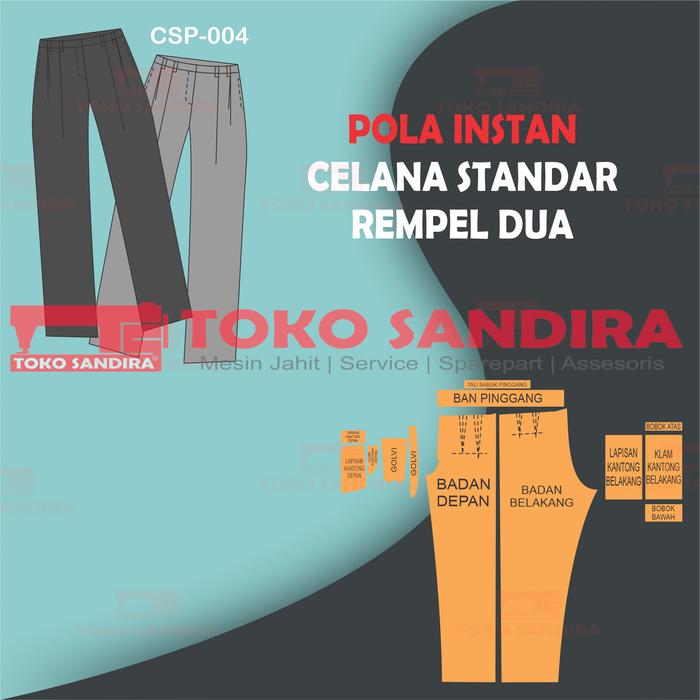 Gambar pola celana/pola instan celana standar rempel 2/pola celana Standar - SIZE-XXS dari Toko Sandira Utama undefined Tokopedia