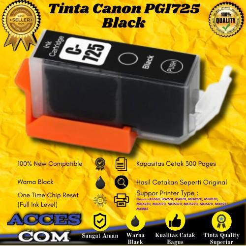 Gambar Cartridge Tinta Compatible Canon PGI725 CLI726 725 726 Printer iX6560 - PGI 725 Black dari Acces Com^ undefined Tokopedia