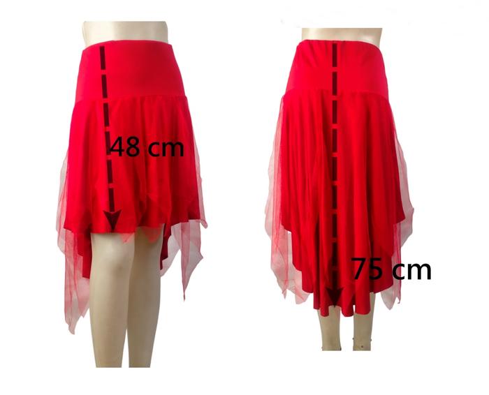 Gambar Rok line dance model  high and low  kode dn50 - Merah dari jennydolldance undefined Tokopedia