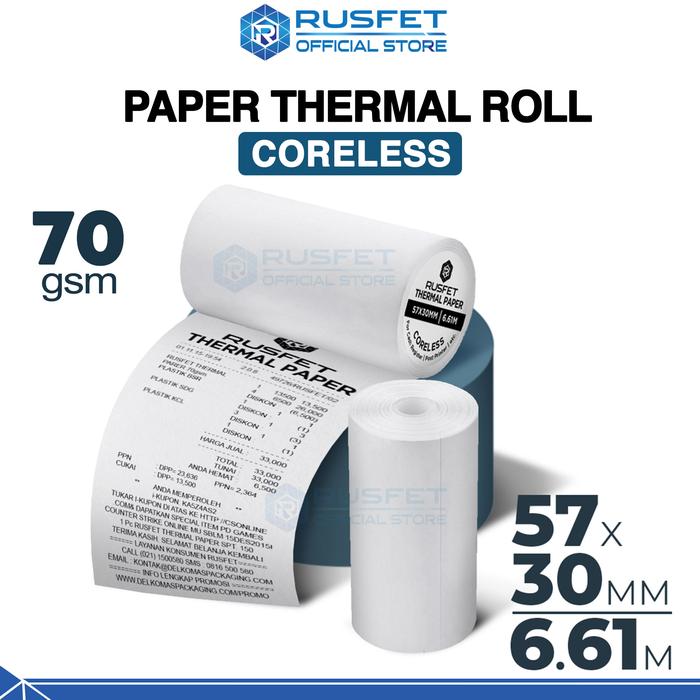 Gambar Label Thermal Paper Sticker Kertas Printer Resi Pengiriman Paket Barcode Pos TERMURAH RUSFET - PTR 57x30 CS dari RUSFET Official Store undefined Tokopedia