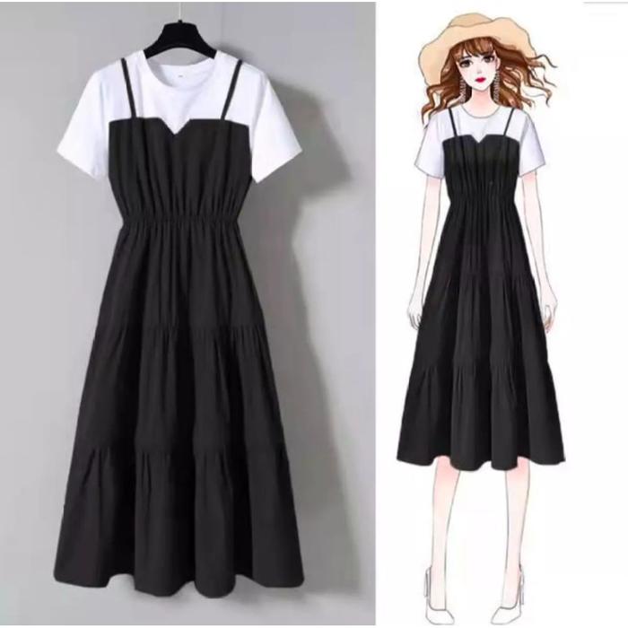 Gambar NEW!! PROMO!! BAJU KOREAN STYLE LISA // ATASAN WNAITA TERBARU // DRESS - Hitam, M dari MOLLYA undefined Tokopedia