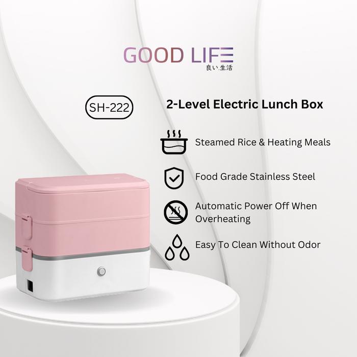 Gambar 2-Level Electric Lunch Box | Kotak Makan Elektrik Pemanas 2 Tingkat - Merah Muda dari ShotenIndonesia undefined Tokopedia