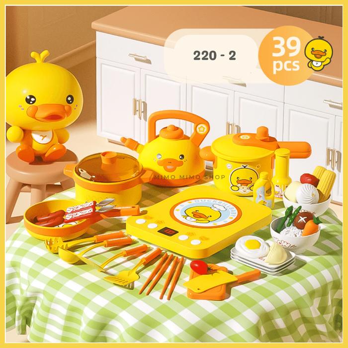 Gambar SET COOKING DUCK | MAINAN MASAK MASAKAN ANAK BEBEK SET MAINAN COOKING - 220-2 (39pc) dari Mimomimoshop undefined Tokopedia