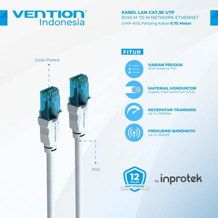 Gambar Vention Kabel LAN UTP Cat.5e RJ45 Gigabit Ethernet Male to Male BLUE - 0.75M dari specialdealshop undefined Tokopedia