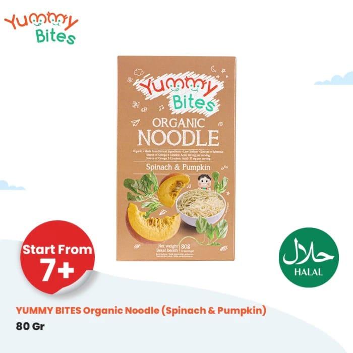 Gambar Yummy Bites Organic Baby Noodle 80gr - Mie Sehat - Mie Bayi - SPINACH PUMPKIN dari Lolipopbabykid undefined Tokopedia