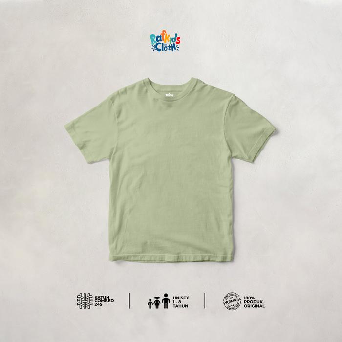 Gambar Kaos Polos Anak Laki Laki Perempuan Umur 1-8 Tahun Katun Combed 24s - SAGE, M dari Basic Industry undefined Tokopedia