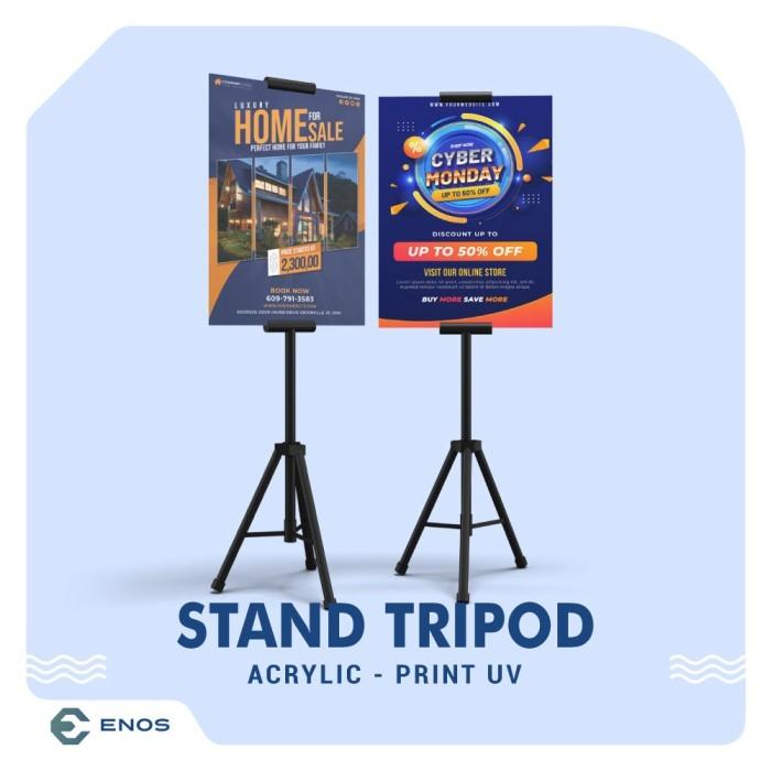 Gambar Tripod Stand | Tripod Banner | Tripod Poster Acrylic Custom | Banner - TRIPOD dari enosdigital.id undefined Tokopedia