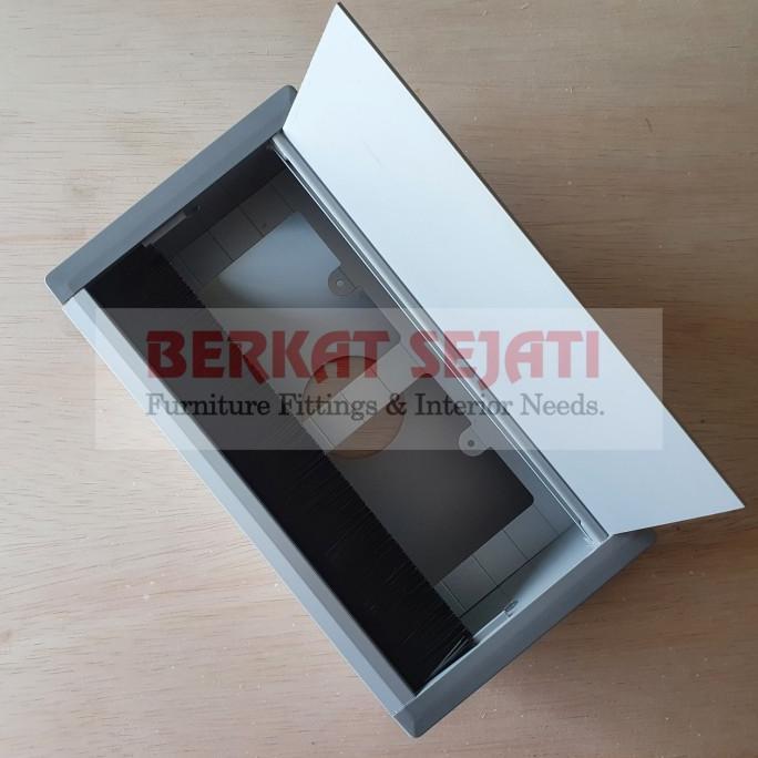 Gambar Box Steker Stop Kontak Colokan Listrik Power Outlet Meja Dinding Tanam - SILVER 2 LUBANG dari sumber sentosa jaya undefined Tokopedia