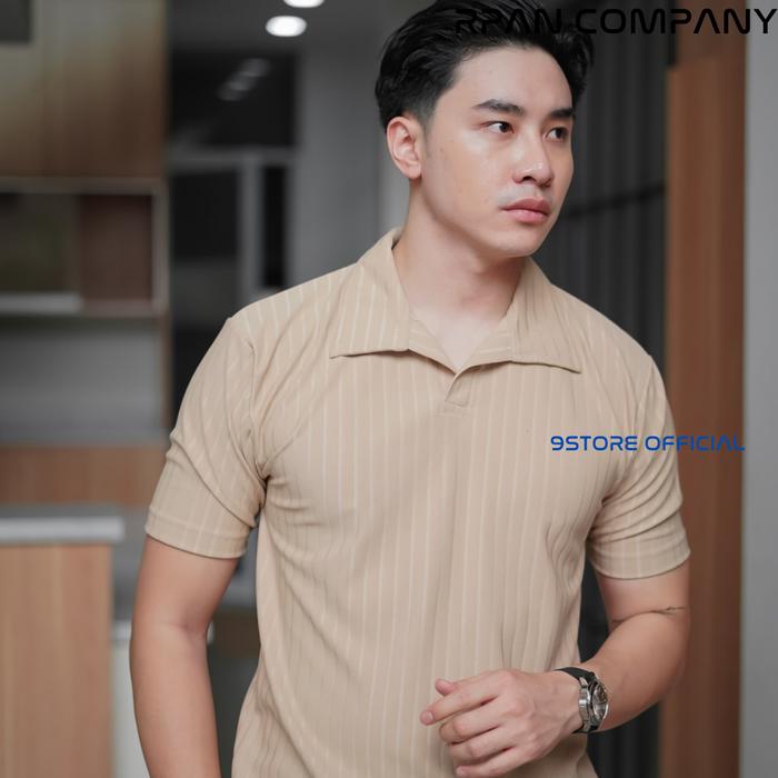 Gambar Polo Shirt Pria / Kaos Polo Knit Kerah / Baju Polo Berkerah Motif Pria - Coklat Susu, XXL dari 9 Store Ofc undefined Tokopedia