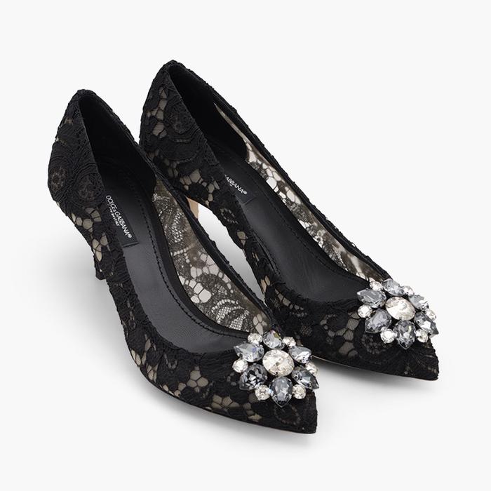 Dolce & Gabbana メッシュ ヒールパンプス DOLCE&GABBANAドルチェ&ガッバーナパンプス 黒