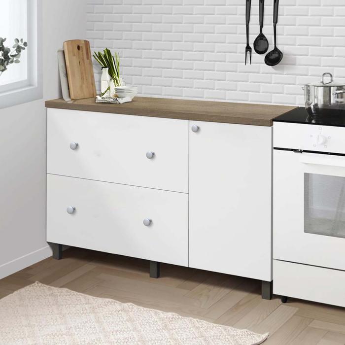 Gambar NEBA CLASSIC Kitchen Set Kayu Rak Dapur Putih Modern Minimalis - 2 Laci 1 PIntu dari Rumah Furniture & Home Living undefined Tokopedia