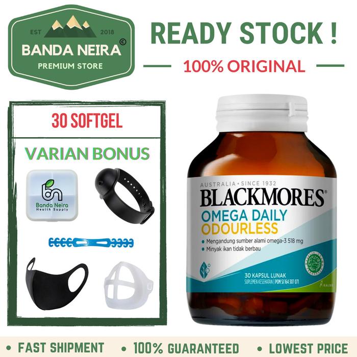 Gambar BLACKMORES Omega Daily Odourless / Suplemen Kesehatan Tubuh - 30 Softgel dari Banda Neira Store undefined Tokopedia