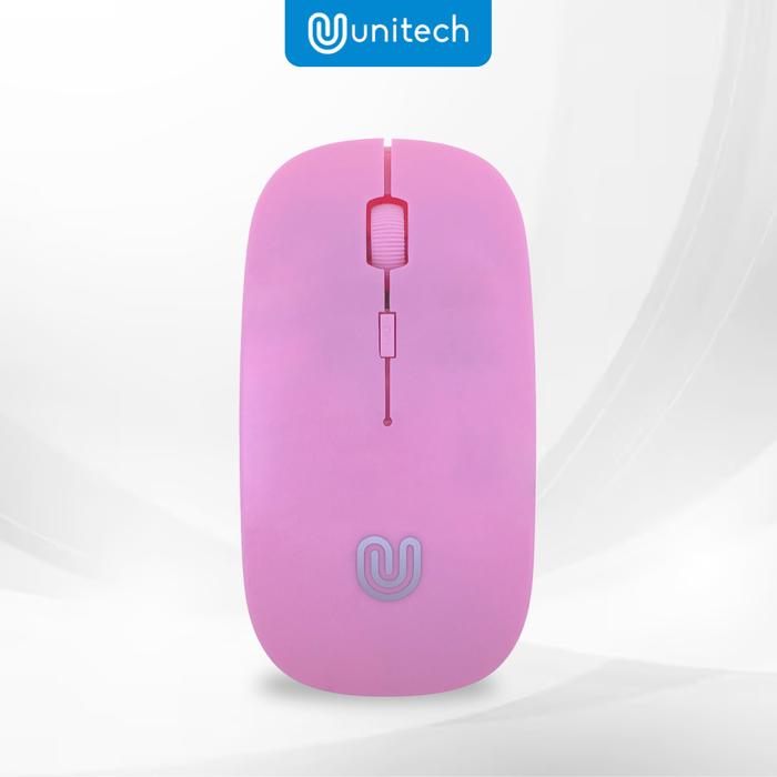 Gambar Thin Wireless Mouse USB Receiver 2.4GHz Unitech Slim M2 Macbook Laptop - Merah Muda dari Unitech Surabaya undefined Tokopedia