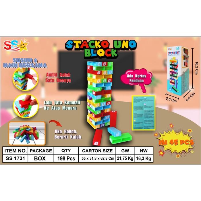Gambar Mainan Anak Tower Stacko Mini / Permainan Keluarga / Balok Susun - STACKO MINI, TANPA BUBBLE dari Premium Toys Kids undefined Tokopedia