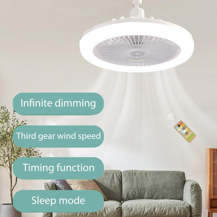 Gambar Kipas Angin Plafon 2-In-1 Multifungsi Lampu LED 36W Ceiling Fan Light - White Series dari LED Smart Home undefined Tokopedia